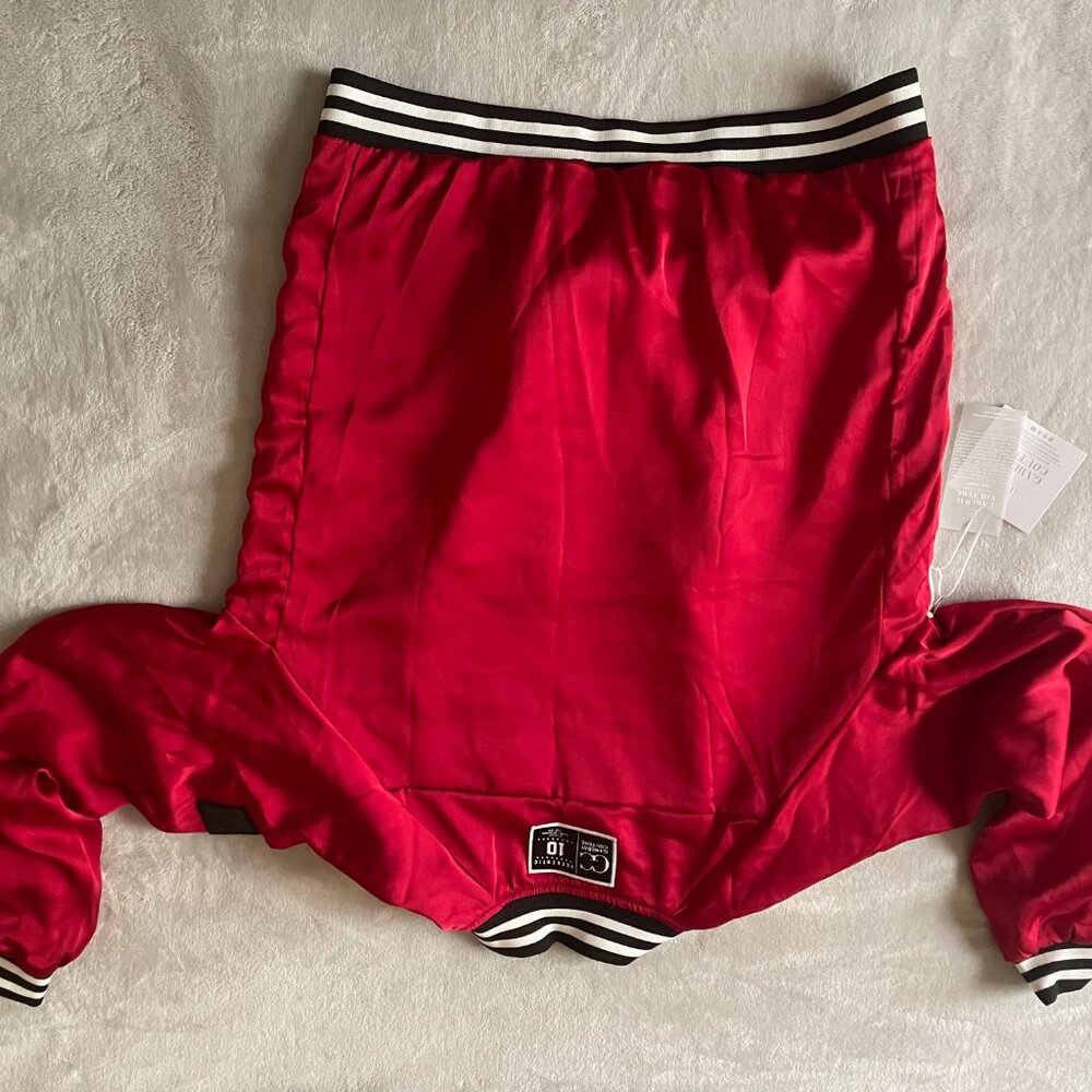 ALABAMA MIXED MEDIA THROWBACK BOMBER JACKET/RHINESTONE BY MADI P.T. - Picture 14 of 15